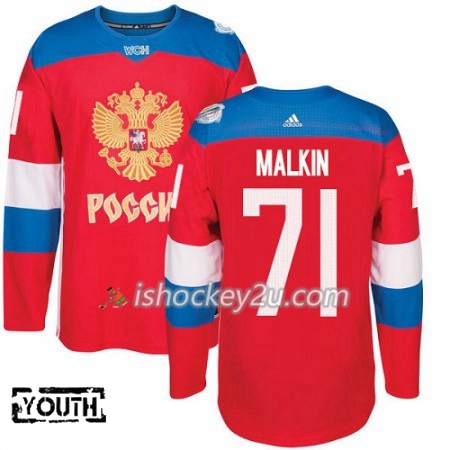 Rusland Trøje Evgeni Malkin 71 2016 World Cup Børn Rød Premier